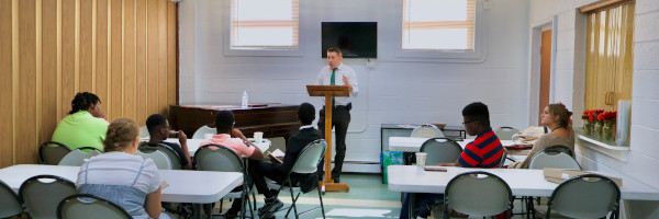 Teen Sunday School class taught by Pastor Middleton at Calvary Bible Baptist Church